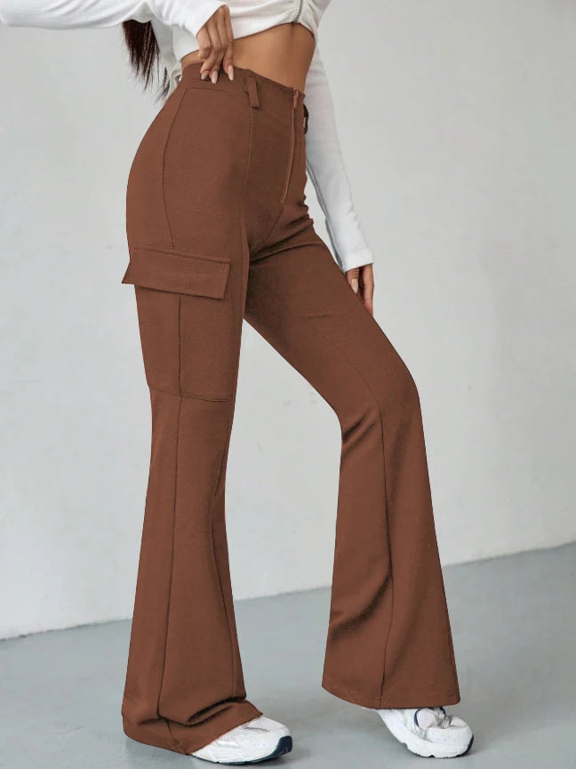 Calça Feminina Flare com Forro de Lã e Cintura Alta – Conforto, Estilo e Elegância