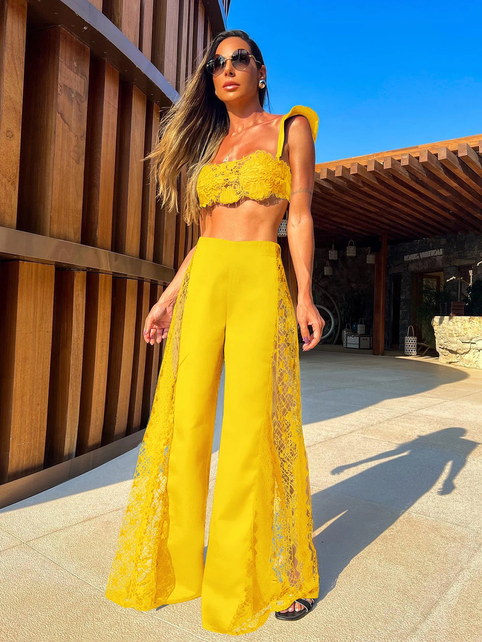 Conjunto Feminino 3 Peças de Renda para Verão