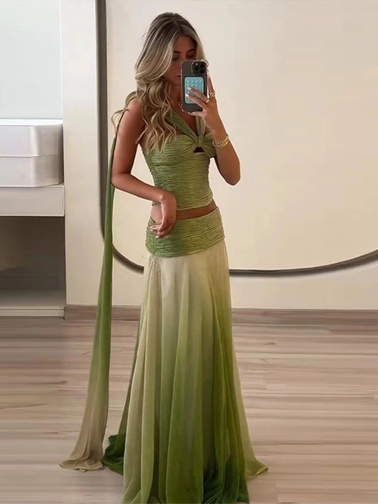 Conjunto de Saia Longa Degradê Marie