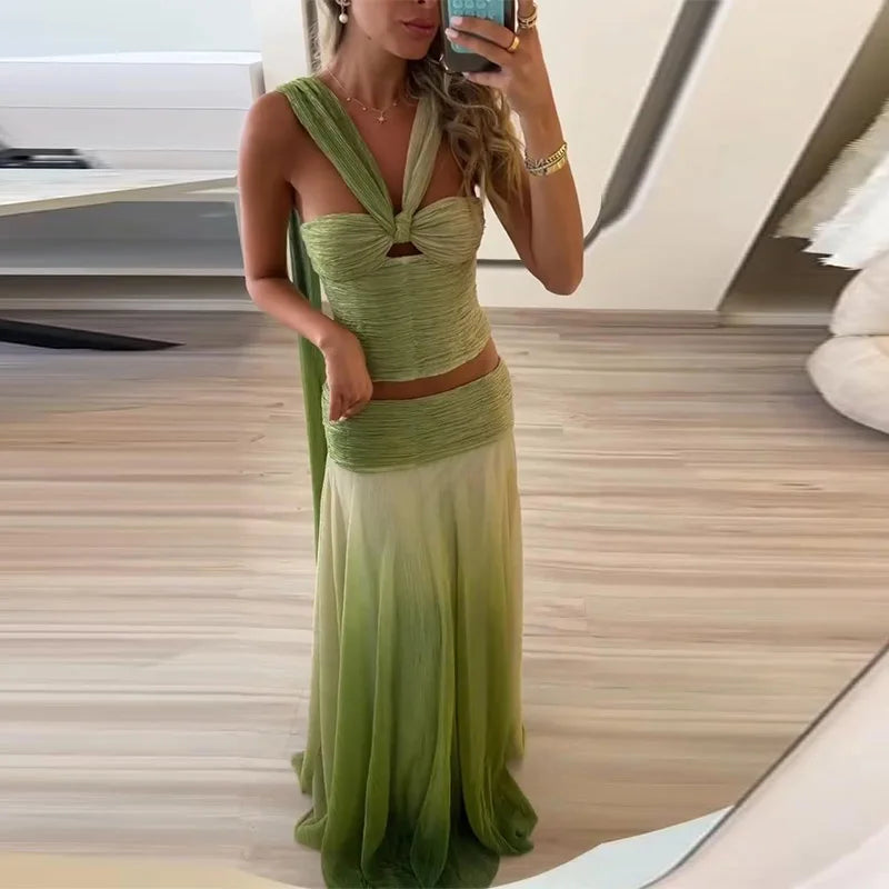 Conjunto de Saia Longa Degradê Marie