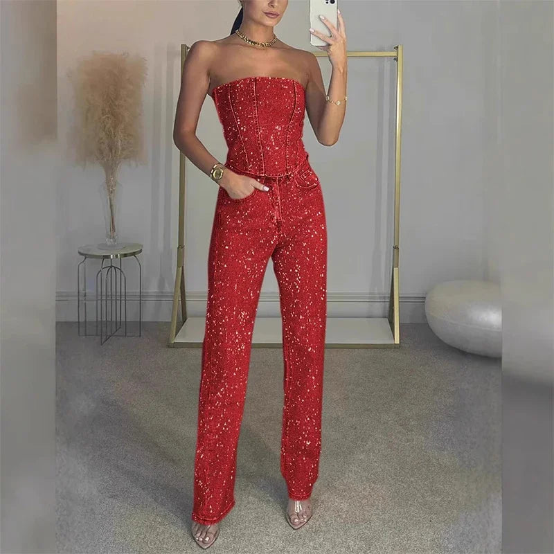 Conjunto de Calça Jeans com Blusa Tomara que Caia Mayra