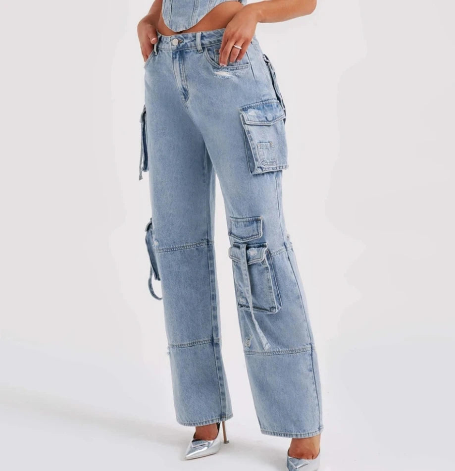 Calça Jeans Cargo – Estilo urbano, conforto e charme em cada detalhe