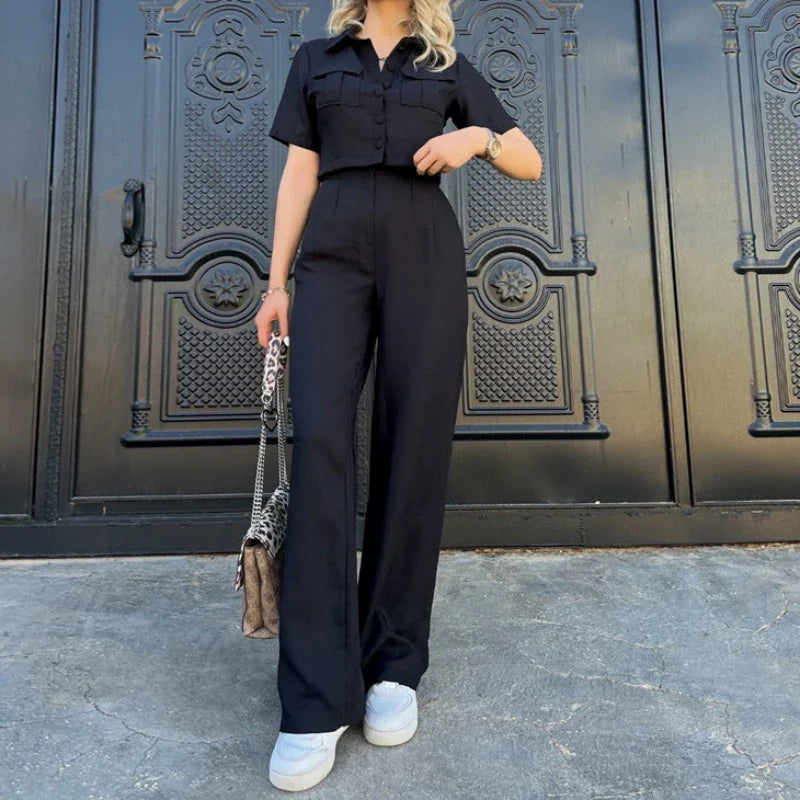 Conjunto Calça e Blusa Manga Curta Bella