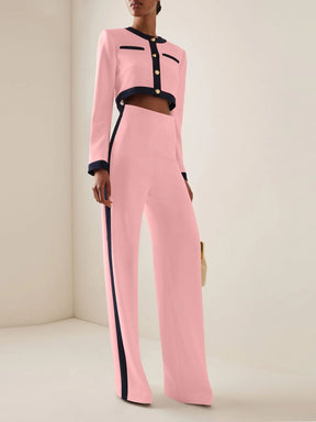 Conjunto de Blusa Manga Longa e Calça Reta Joyce