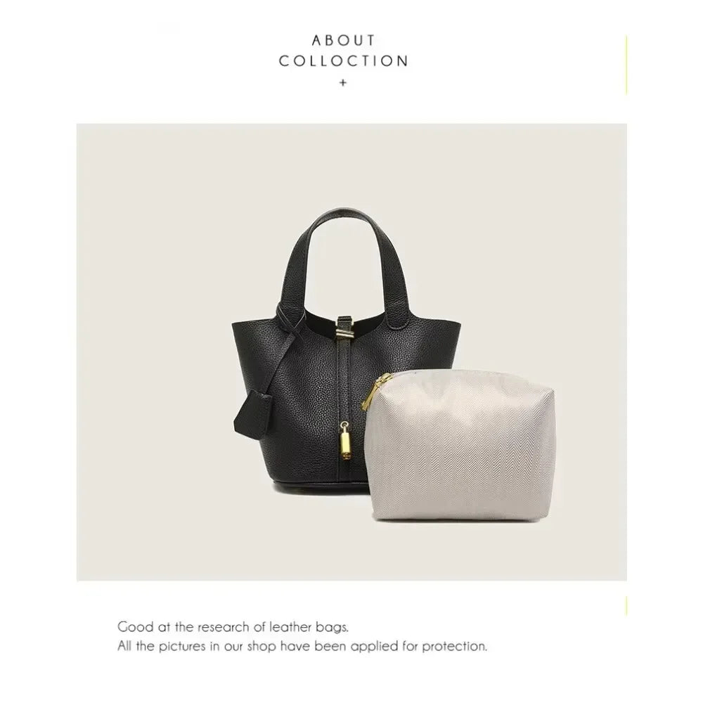 Bolsa Feminina em Couro Estampa Lichia – Praticidade e Estilo