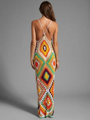 Vestido Longo Crochê – Delicadeza Artesanal em Cores Suaves