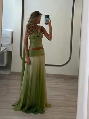 Conjunto de Saia Longa Degradê Marie