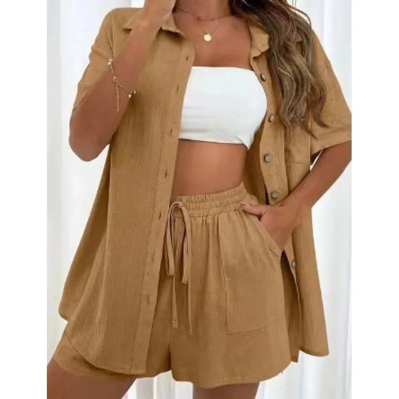Conjunto de Blusa Manga Curta e Short Maresia