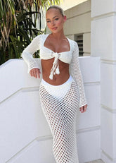 Conjunto de Saia Longa e Top em Crochê Julia