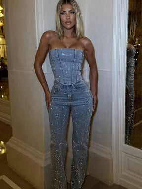 Conjunto de Calça Jeans com Blusa Tomara que Caia Mayra