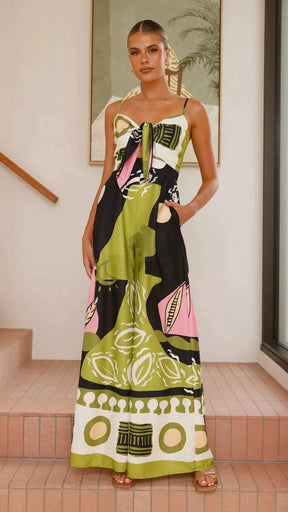 Macacão Boêmio Folhas Victoria