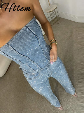 Conjunto de Calça Jeans com Blusa Tomara que Caia Mayra