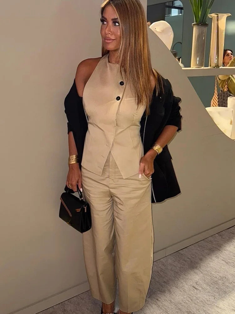 Conjunto Feminino Calça e Blusa Manga Curta Juliette – Estilo e Sofisticação