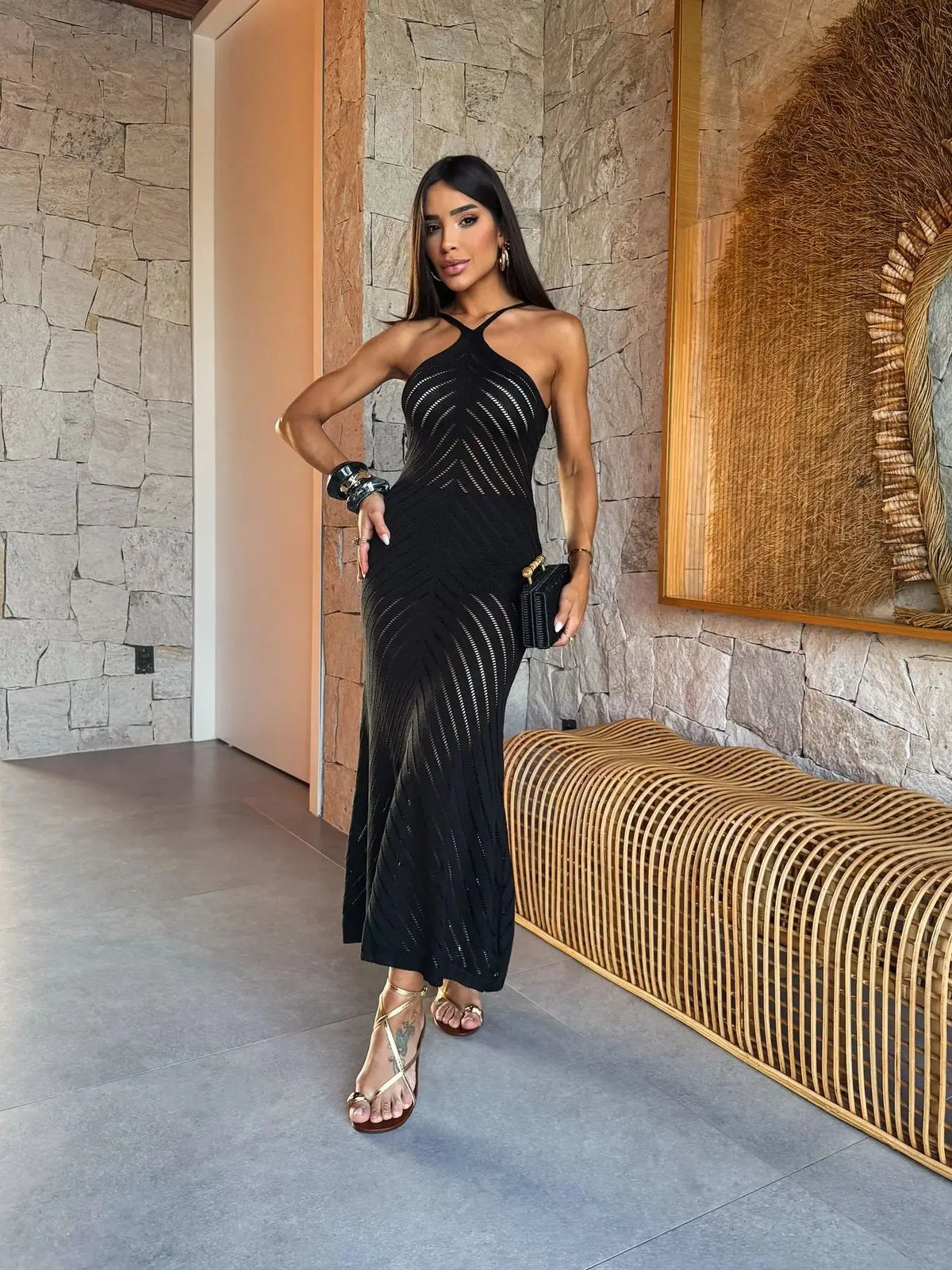 Vestido Longo Crochê Deusa