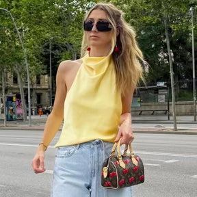Blusa Regata Cetim Duna – Frescor e elegante nos dias de calor