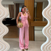 Conjunto Feminino em Linho ''Lime Eleganc” – Moderno, Leve e Sofisticado