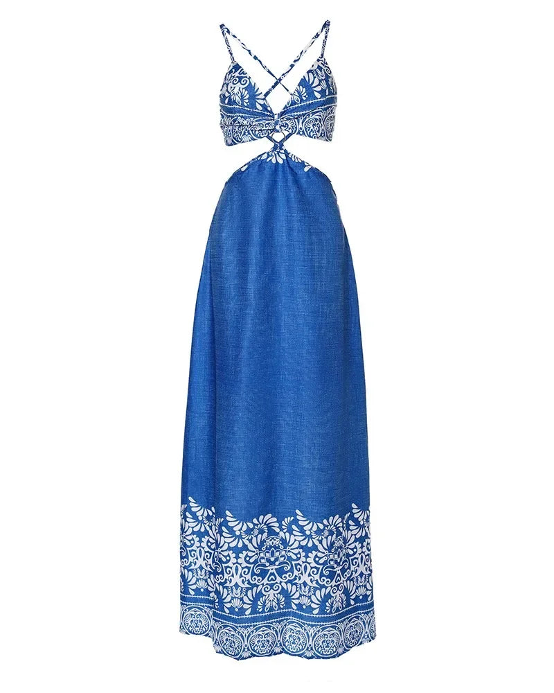 Vestido Longo Blue Marina