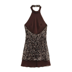 Vestido Curto Brilhante Angelica – Glamour e Elegância